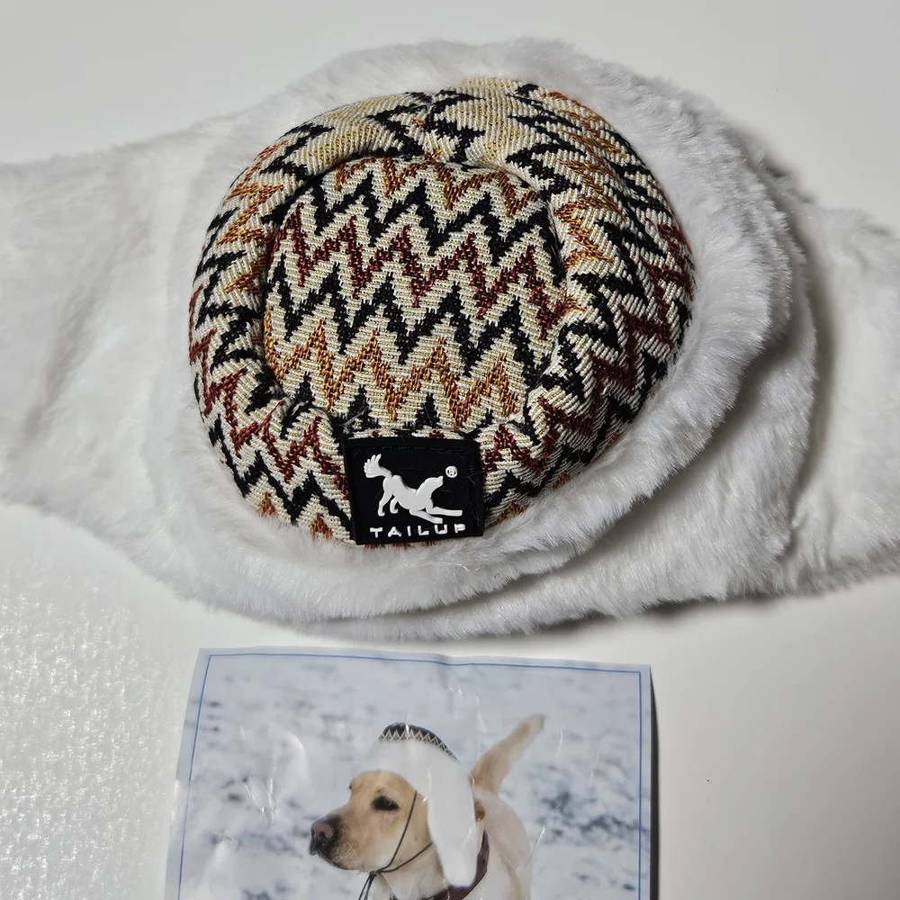 Cozy Winter Dog Cap - White